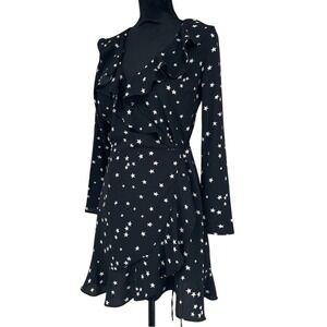 LUCY PARIS Star Print Wrap‎ Dress NWOT Sz S